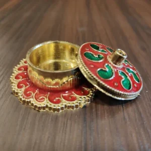 Mina Kumkum Box Round Kheri Small