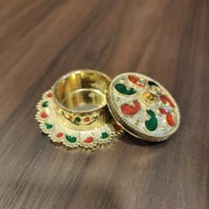 Kumkum Box Round Half Mina