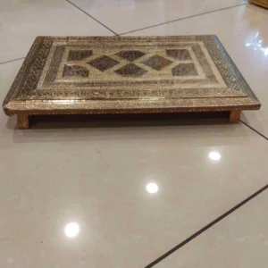 Pooja Stand/Patla 12X18 Golden Antiq