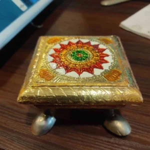 Minakari Metal Legs Pooja Chowki 3X3