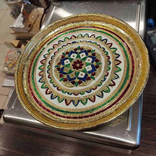 Minakari Pooja Thali No 9 inch