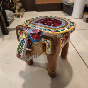 Elephant Stool Painted Natural 8inch