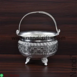 GS Flower Basket With Handle Cheks