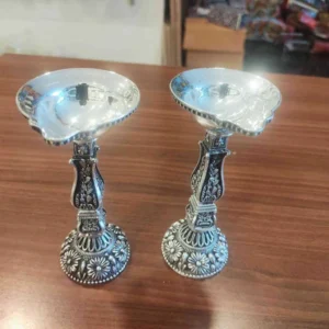 GS Antiq Floral Long Diya Pair