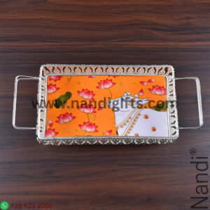 GS Pichwai Cow Tray Rectangular Assorted 9X5