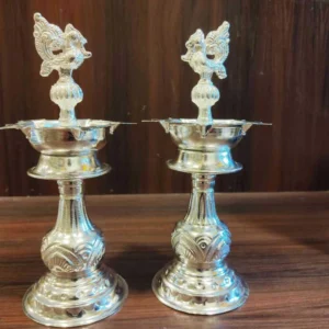 GS Peacock Diya Design 8inch Pair
