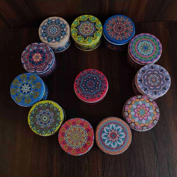 Decorative Tin Boxes Round Assorted 12pc Pack