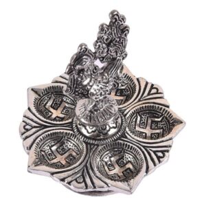 White metal Mayur Panch Deepak Stand