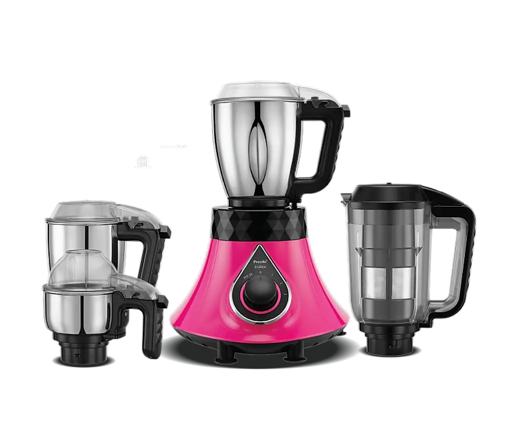 Preethi Storm 750-Watt Mixer Grinder with 4 Jars (Pink)