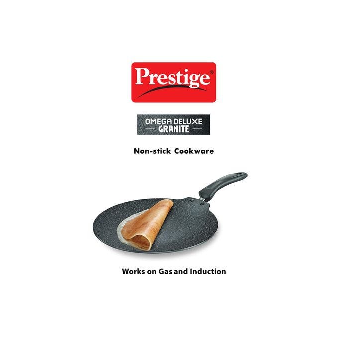 Prestige Omega Deluxe Granite Dosa Tawa, Black
