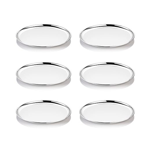 KESARIYA SS CHINA PLATE DELUXE(SET OF 6)