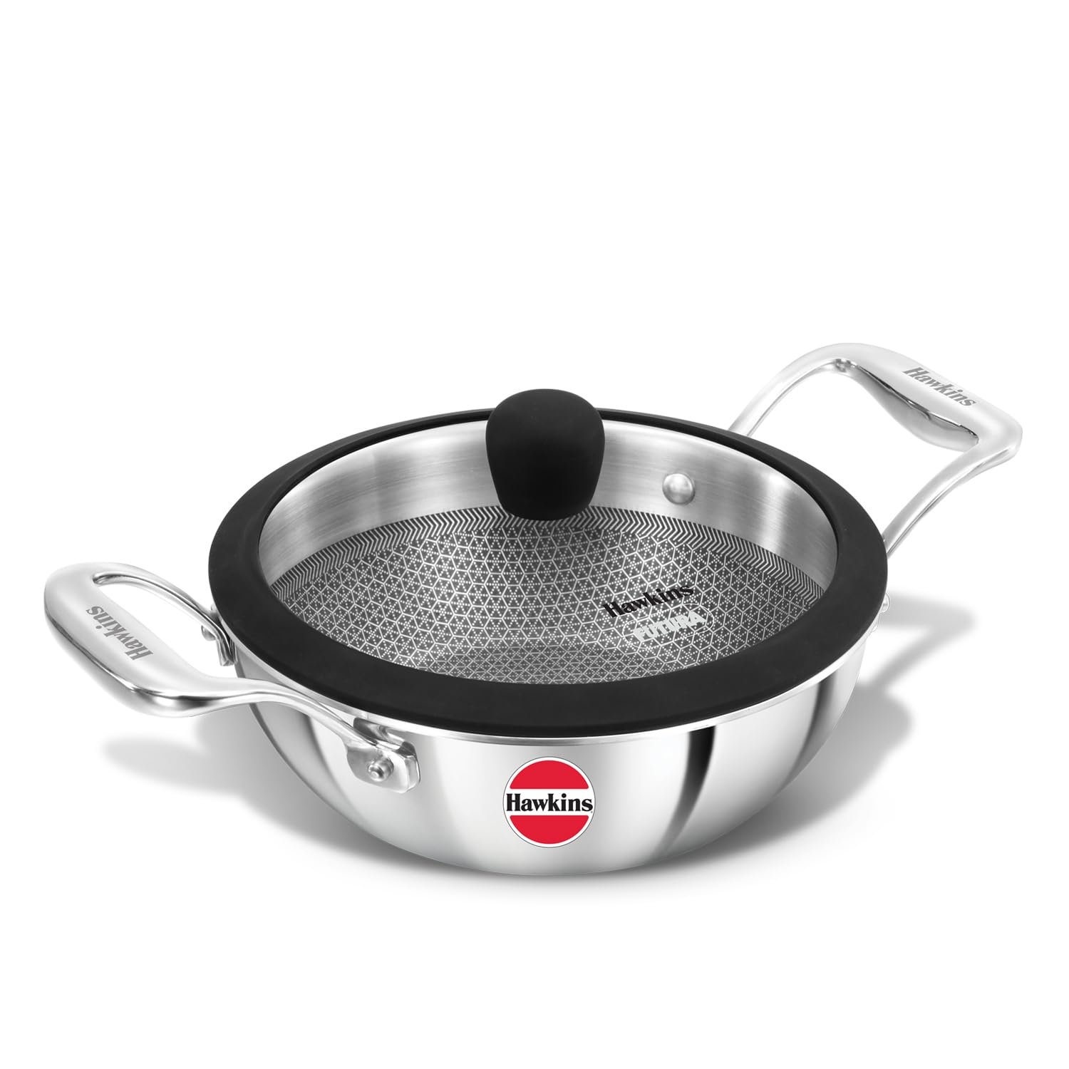 Hawkins Non Stick Kadhai Pro Tri-Ply SS Shielded 18Cm
