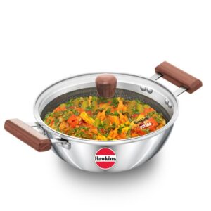 Hawkins Non Stick Deep Kadhai Tri-Ply SS 22Cm