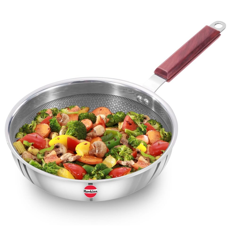 Hawkins Non Stick Frying Pan Tri-Ply SS Wo/L 22Cm