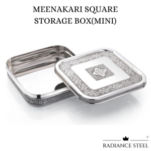 Lime Meenakari Stainless Steel Square Chocolate Box