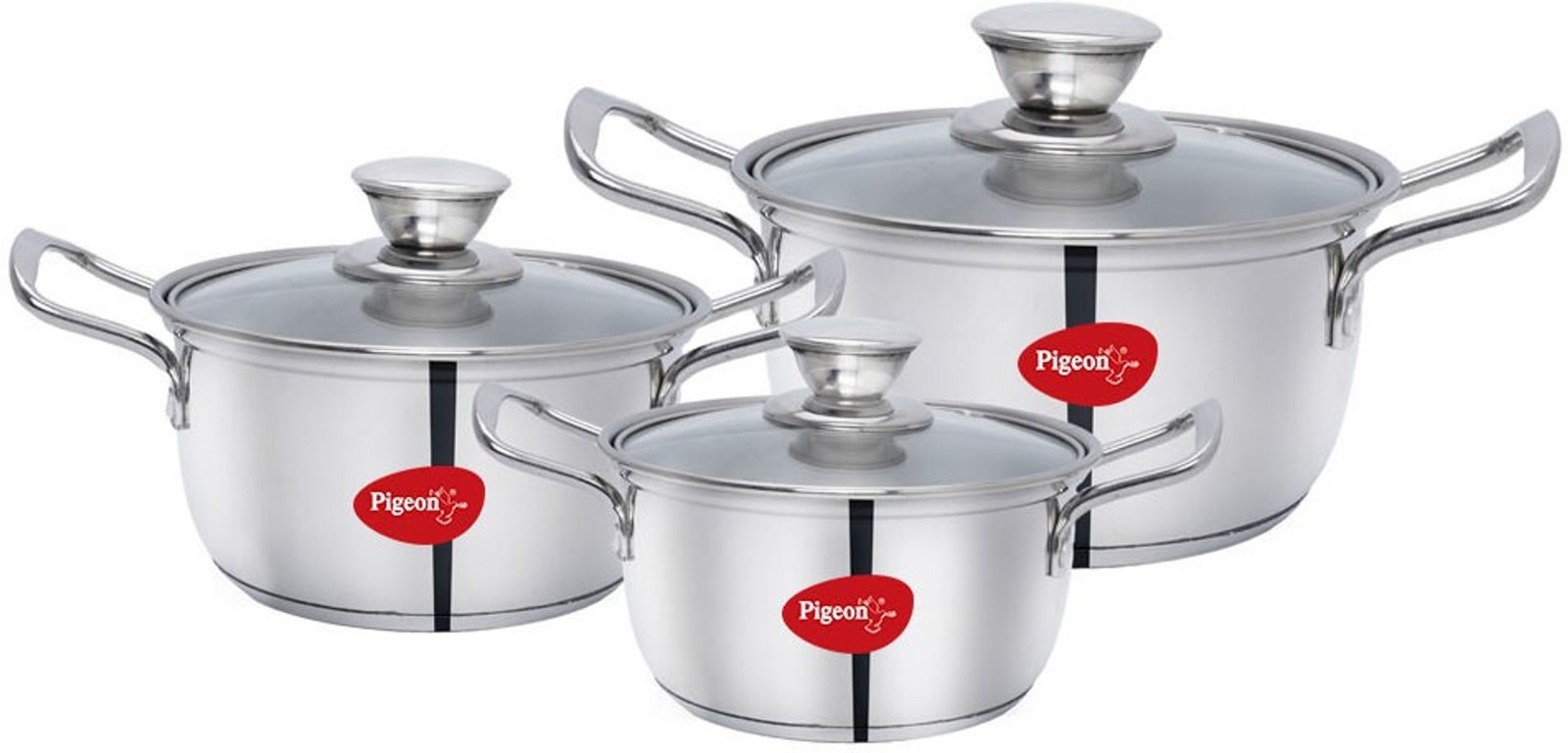 Pigeon SS Conical Casserole 3 Pc Non-Ib Gift