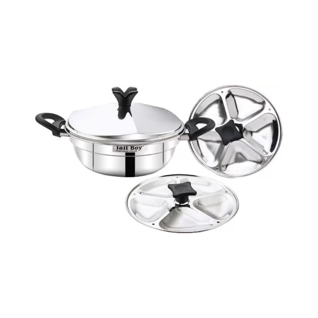 Tallboy Trigon Stainless Steel Multi Kadai Induction & Standard Idli Maker