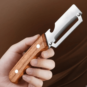 Shengya Blade Vegetable Peeler with Wooden Handle & Bottle Opener