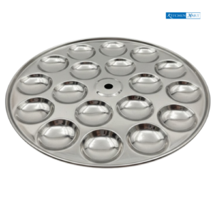 Kitchen Mart SS Deep Mini Idli Plate 18 Cavity - 3.4cm Diameter | Cooker Compatible (24pcs)