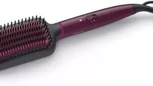 PHILIPS BHH730/00 Hair Straightener Brush - SilkProtect Technology, 200°C, Wine Color