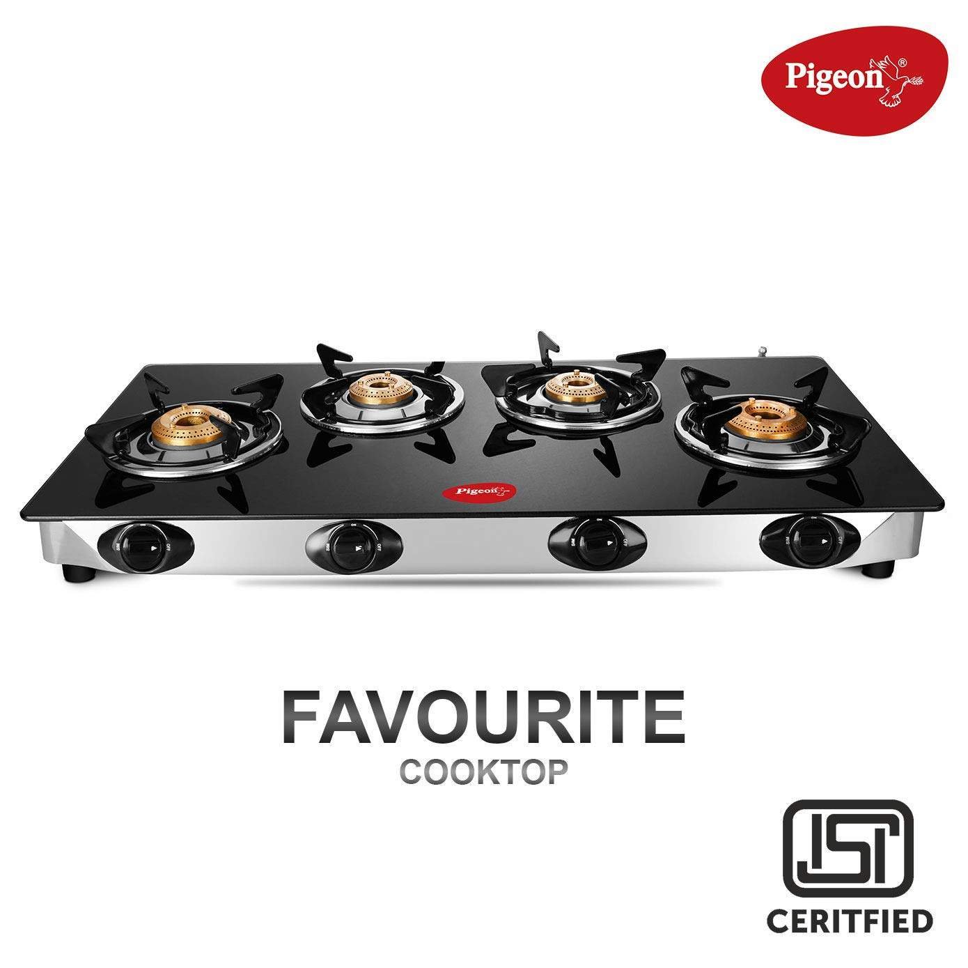 Pigeon Gas Stove Glasstop 4Br Favourite