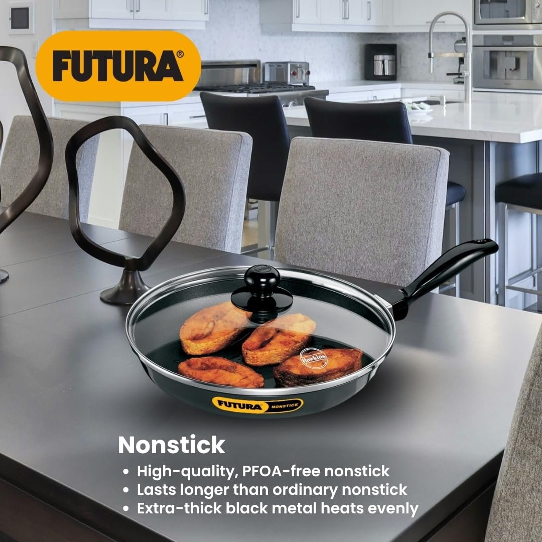 HAWKINS FUTURA FRYING PANS W/GLASS LID 24CM - Image 2