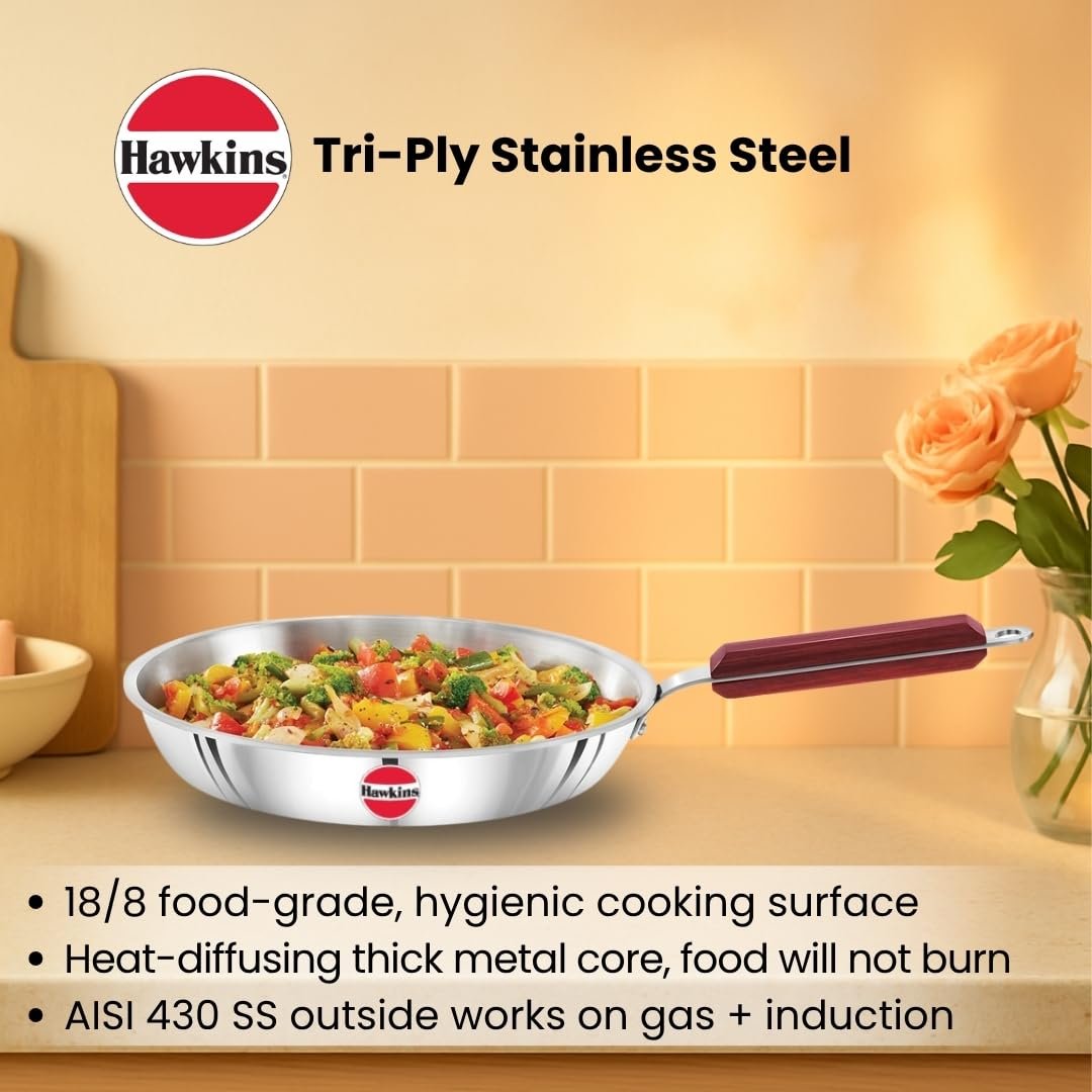 HAWKINS FRYING PAN TRI-PLY SS WO/L 24CM - Image 2
