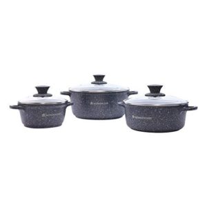 Wonderchef Casserole Combi-Granite 3Pcs Set Grey