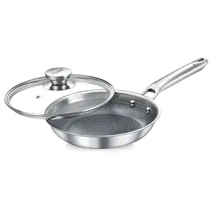 Prestige Triply Hexamagic Ceramic Cookware Fry Pan 24Cm With Glass Lid