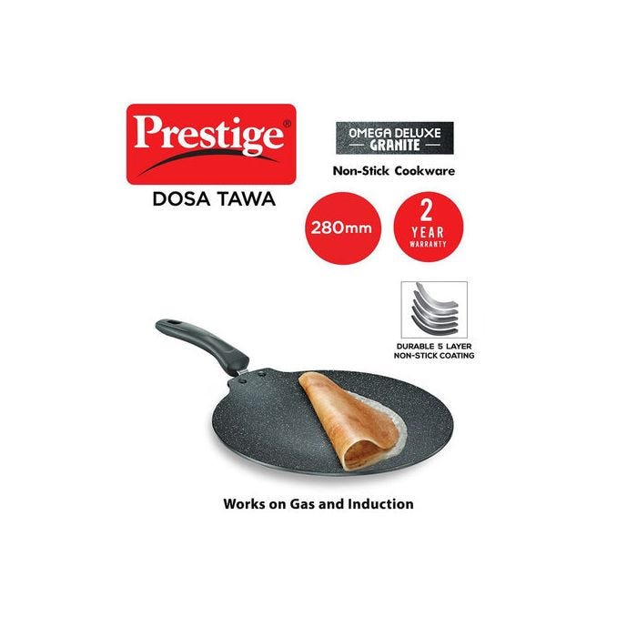 Prestige Omega Deluxe Granite Dosa Tawa, Black - Image 2