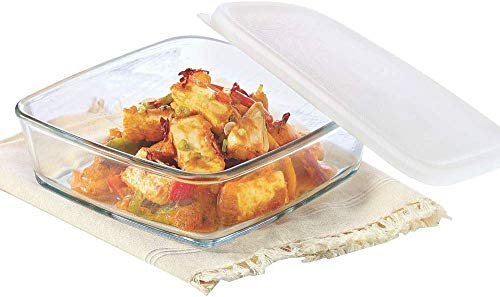 Borosil Dish-Square W/Pl 1.6Ltr