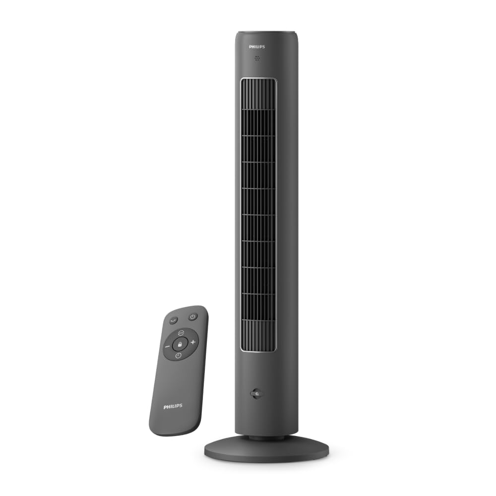 Philips CX5535/11 Bladeless Tower Fan 400mm | Touch Screen Remote Control | Sleep Mode Timer | Black