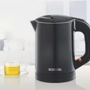 Borosil Eva Cool Touch 0.6L Stainless Steel Electric Kettle - 750W, Black