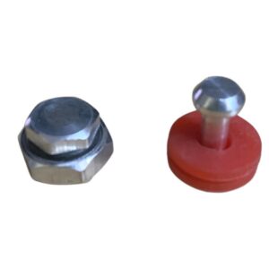 Prestige Replacement safety valve compatible with Pressure cooker/Mini Safety plug with visual pressure indicator (Deluxe Steel Alpha Cookers(Red))