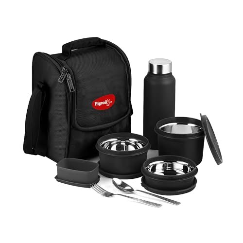 Pigeon Heat N Treat Lunch Box Pack 4-Black