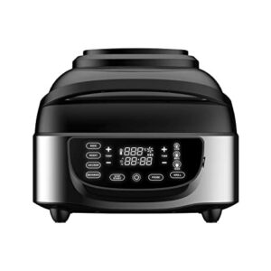 Bergner MasterPro Smokeless Grill, 7L, 1800 Watt, Digital LED display and Multi touch panel, 5 IN 1 Function Grill, Bake, Roast, Dehydrate, Air Fry With Cyclonic Air Technology, Silver