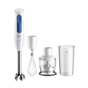 Braun MultiQuick 3 Hand Blender 900W with Beaker, Chopper, Whisk, PowerBell VPlus, 2 Speeds, EasyClick Plus, Stainless Steel for Chopping, Masala Grinding, Chutney, Puree, Smoothie, Soup MQ30202M