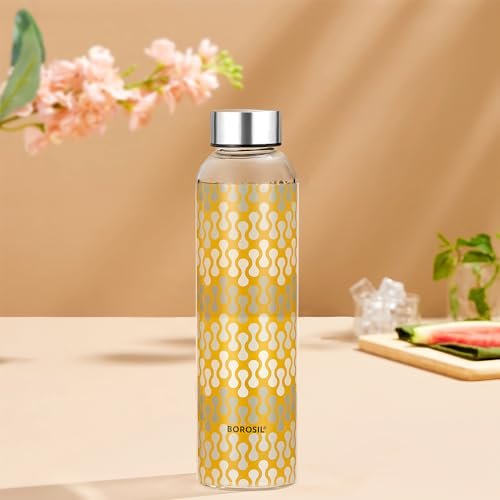 Borosil B-Vista Slim Mouth Glass Bottle 550Ml