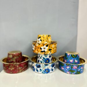 LIME Brass Printed Coffee Cup and Dabra Set