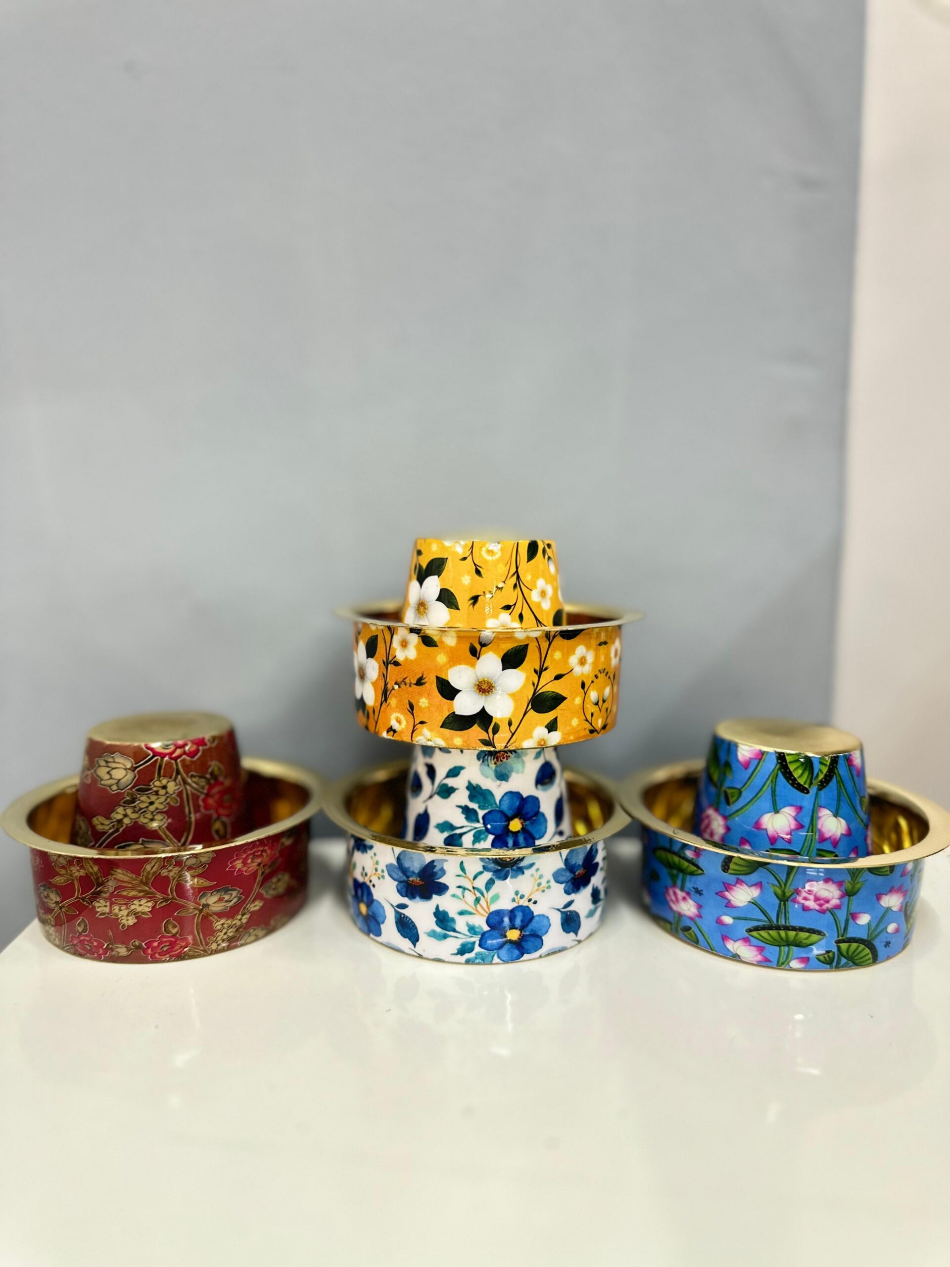 LIME Brass Printed Coffee Cup and Dabra Set