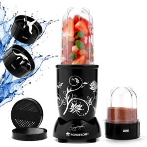 WonderChef Nutri-blend, 500W, 22000 RPM 100% Full Copper Motor, Mixer-Grinder, Blender, SS Blades, 2 unbreakable Jars, 2 Years warranty, Recipe book by Chef Sanjeev Kapoor