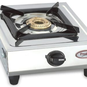 Prestige Gas Stove Prithvi - Single Burner, Silver, Manual Ignition, Stainless Steel