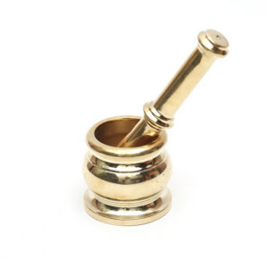 Pure Brass Kutani /Khalbatta/Mortar and Pastle/Traditional Hand Smasher Round - (Heavy Guage) - 1 Unit