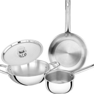 Prestige Triply Splendid 4-Pc Stainless Steel Cookware Set – Gas & Induction