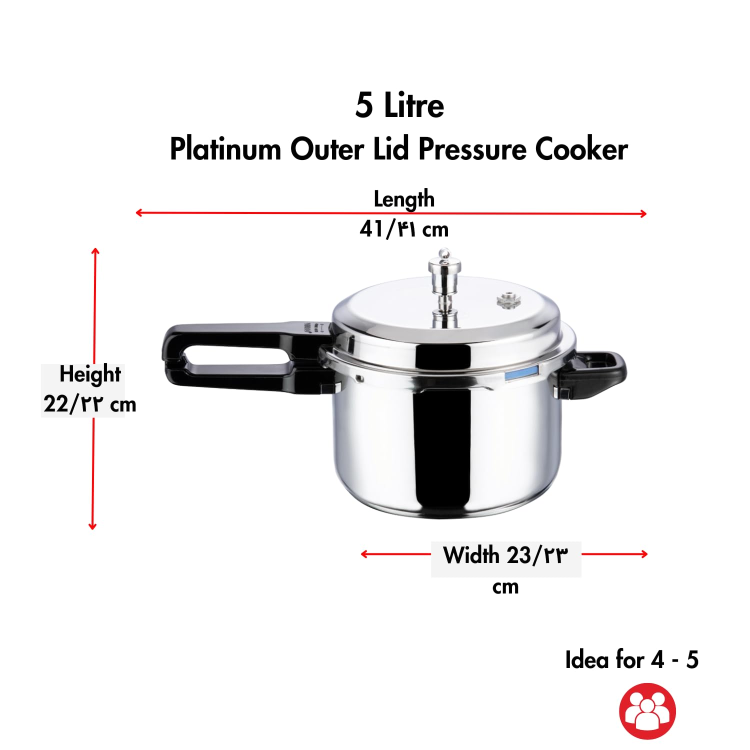 Vinod Platinum Triply Stainless Steel Pressure Cooker