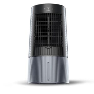 Symphony Duet-i Personal Kitchen Cooling Fan For Home and Office Tabletop with Honeycomb Pad, Powerful Blower, Auto Rotation and Low Power Consumption (6L, Grey)