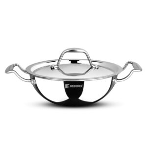Bergner Argent Junior Triply Kadai with Stainless Steel Lid