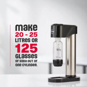 Mr. Butler Instafizz Sodamaker Single Cylinder - Home Sparkling Water Maker with CO2 Cylinder & 500ml Bottle