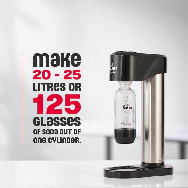 Mr. Butler Instafizz Sodamaker Single Cylinder - Home Sparkling Water Maker with CO2 Cylinder & 500ml Bottle