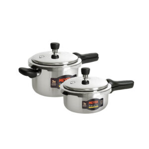 Meyer Presta Tri-ply Stainless Steel Pressure Cooker Combo Set 2L & 3L Induction Compatible